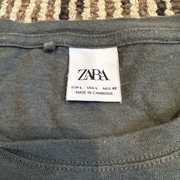 Zara Linen Blend T-Shirt | L - Picture 2 of 3